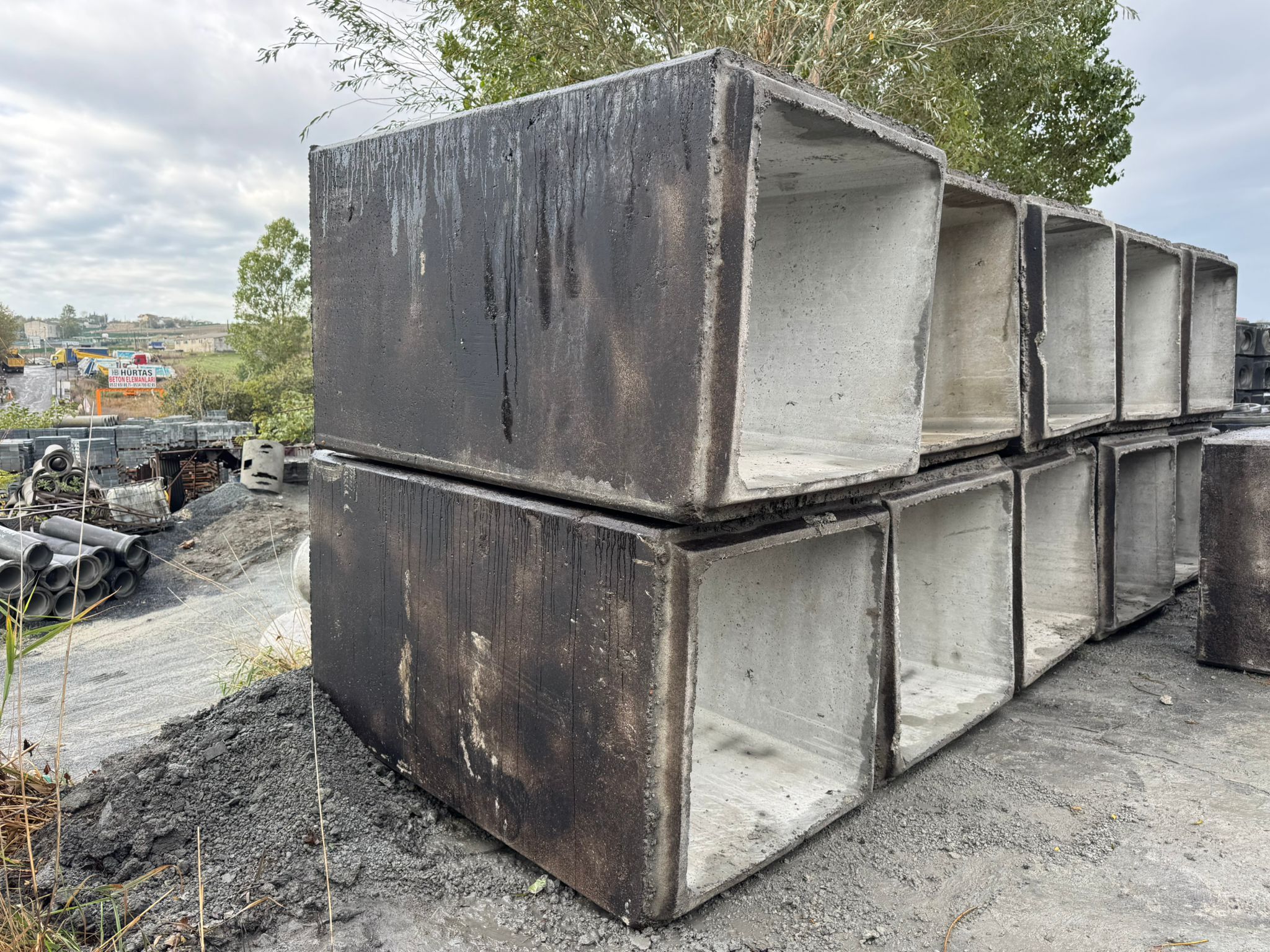 Altyapı kanalizasyon sisteminde kullanılan kutu menfez